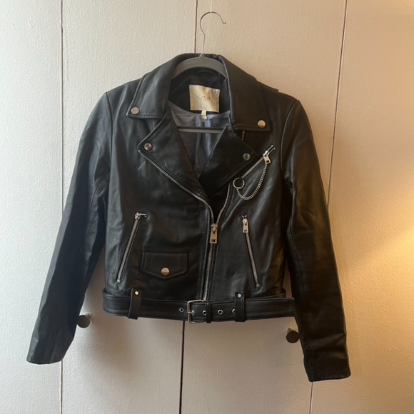 Maje Leather Biker Jacket - Picture 1 of 11